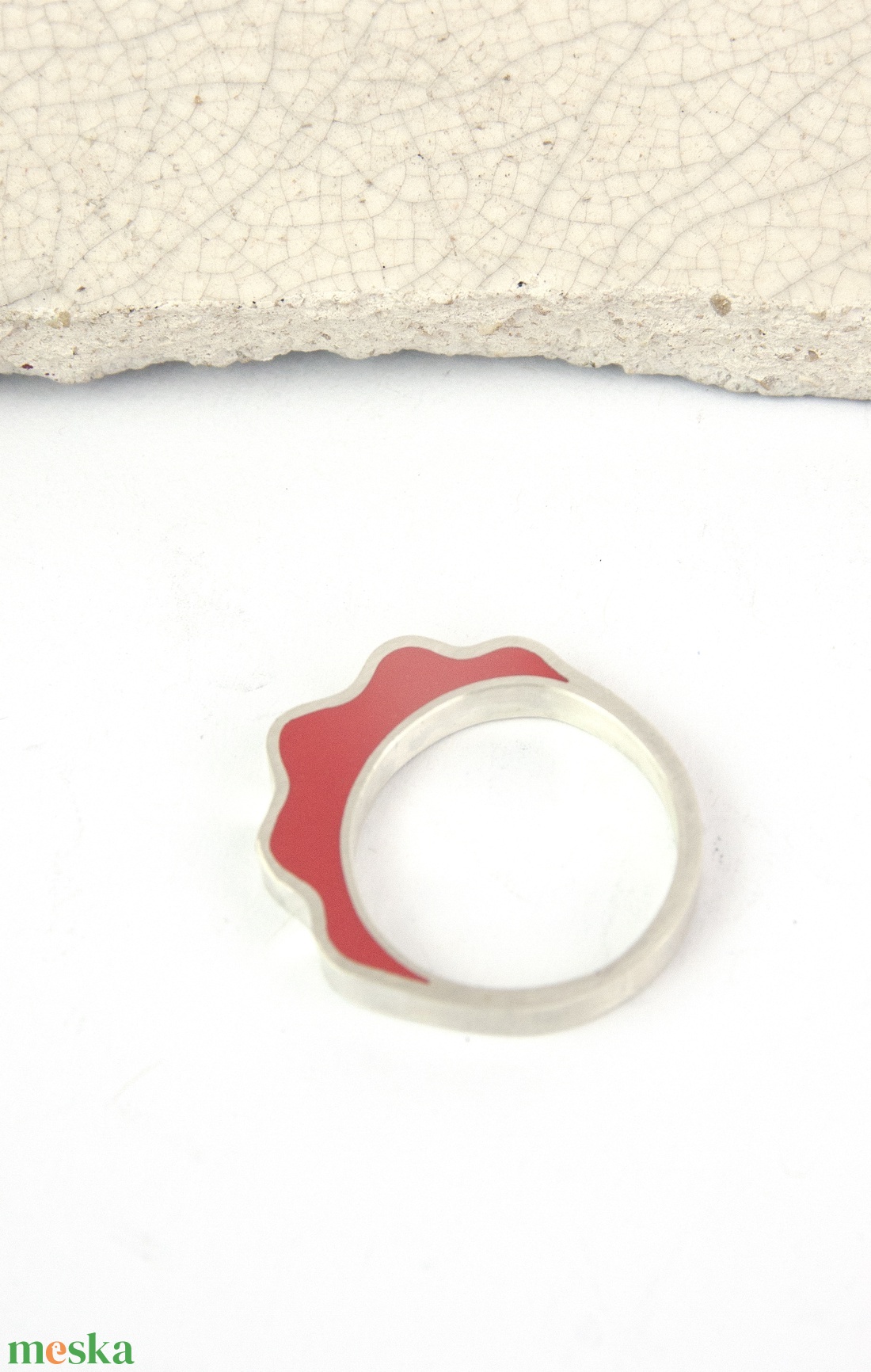 Skarlát szirom - ezüst gyűrű - ékszer - gyűrű - statement gyűrű - Meska.hu