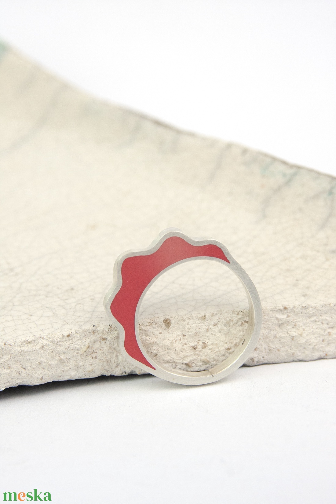 Skarlát szirom - ezüst gyűrű - ékszer - gyűrű - statement gyűrű - Meska.hu