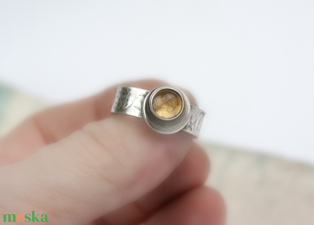 Napraforgó - ezüst gyűrű citrinnel - ékszer - gyűrű - kerek gyűrű - Meska.hu