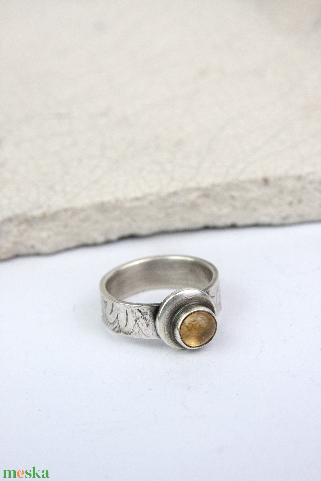 Napraforgó - ezüst gyűrű citrinnel - ékszer - gyűrű - kerek gyűrű - Meska.hu