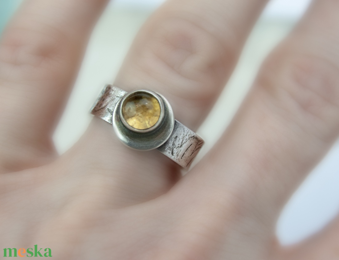 Napraforgó - ezüst gyűrű citrinnel - ékszer - gyűrű - kerek gyűrű - Meska.hu