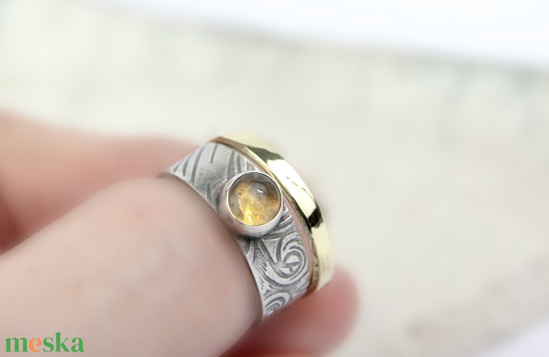 Napfonat - ezüst gyűrű citrinnel - ékszer - gyűrű - kerek gyűrű - Meska.hu