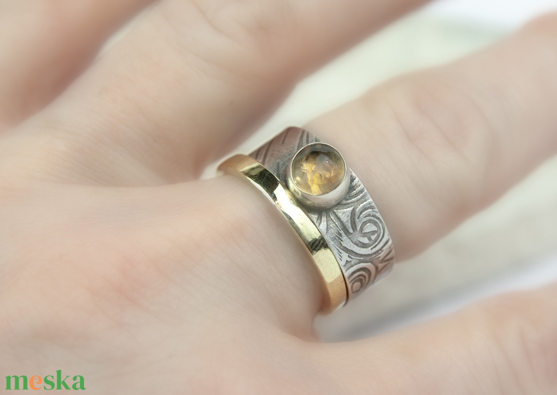 Napfonat - ezüst gyűrű citrinnel - ékszer - gyűrű - kerek gyűrű - Meska.hu