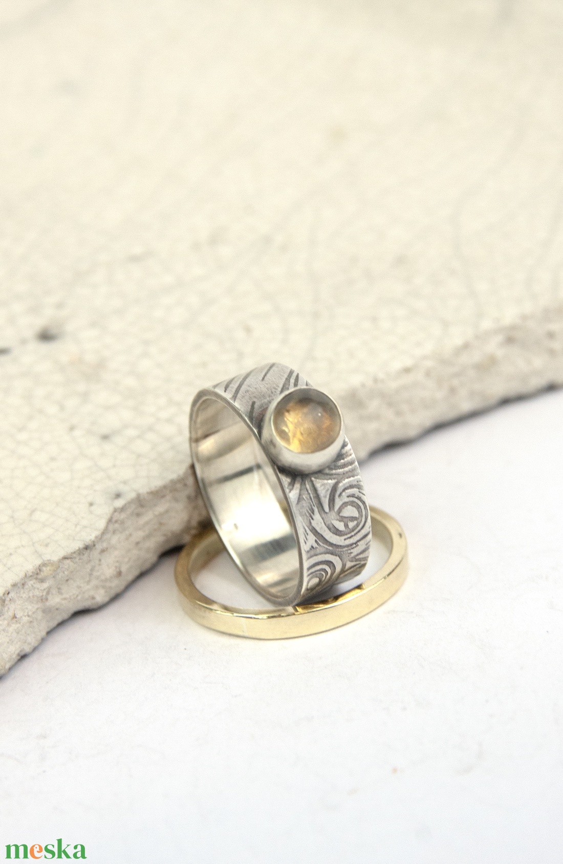 Napfonat - ezüst gyűrű citrinnel - ékszer - gyűrű - kerek gyűrű - Meska.hu