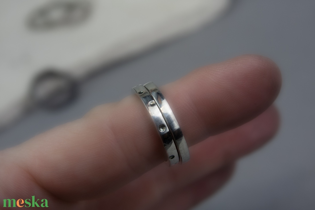 Duas - ezüst gyűrű - ékszer - gyűrű - vékony gyűrű - Meska.hu