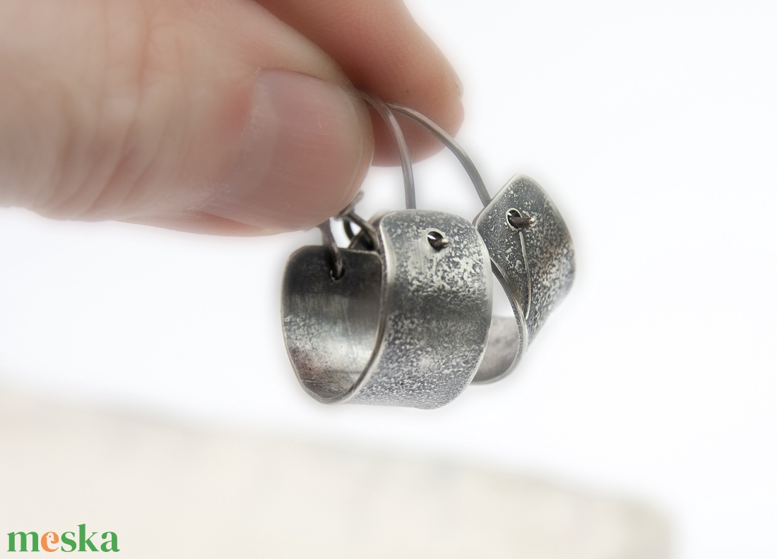 Kraken - ezüst fülbevaló - ékszer - fülbevaló - karika fülbevaló - Meska.hu