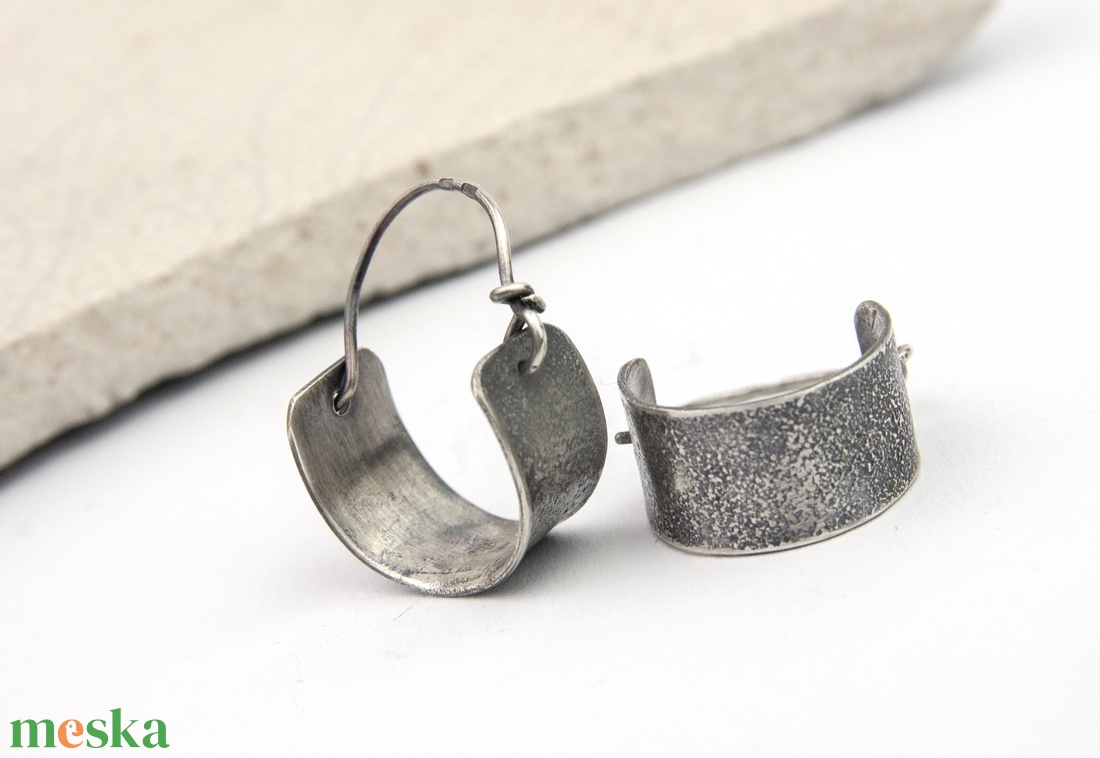 Kraken - ezüst fülbevaló - ékszer - fülbevaló - karika fülbevaló - Meska.hu