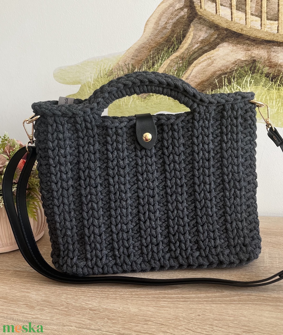 Horgolt kézi- és oldaltáska - táska & tok - kézitáska & válltáska - vállon átvethető táska - Meska.hu