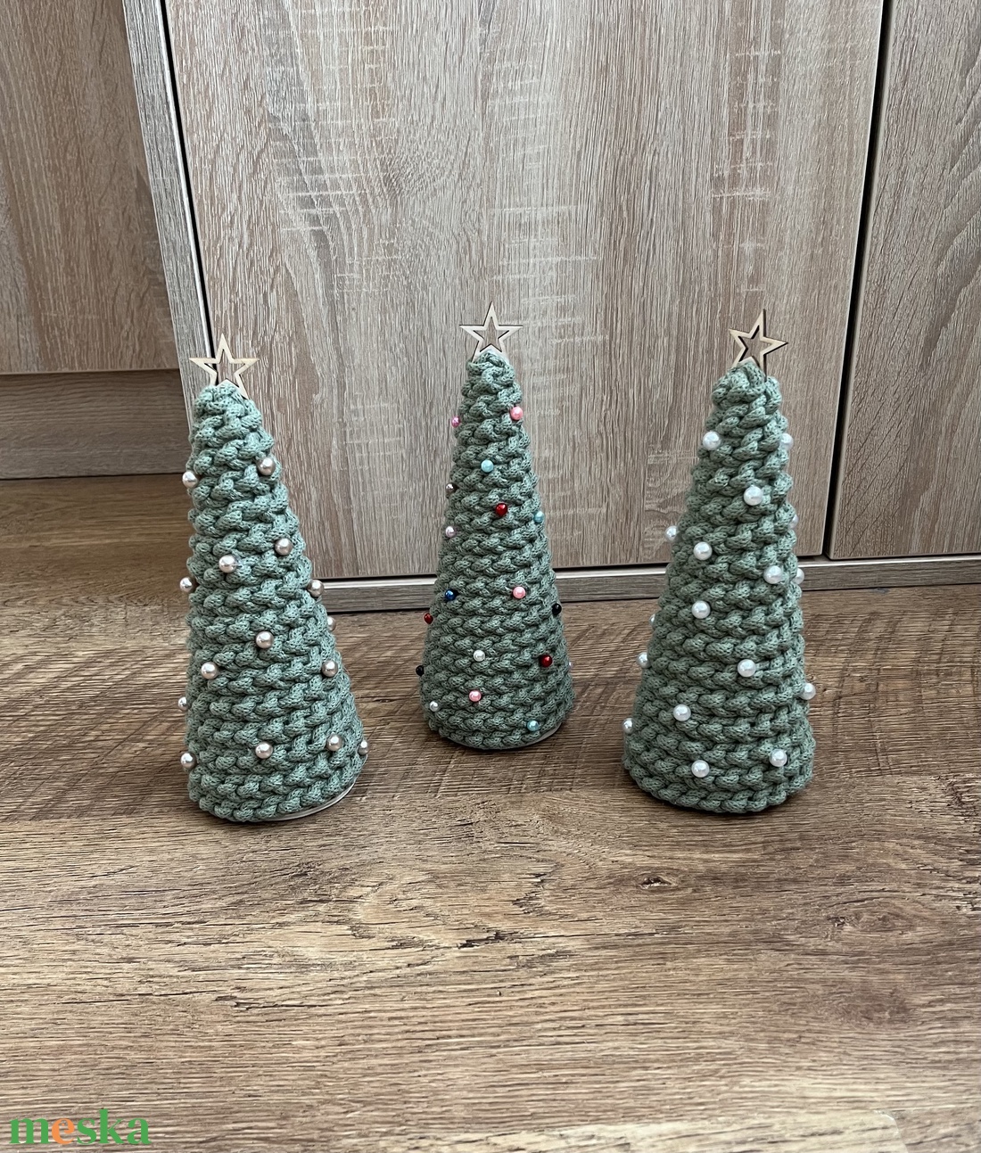 Horgolt karácsonyfa - karácsony - karácsonyi lakásdekoráció - karácsonyi lakásdíszek - Meska.hu