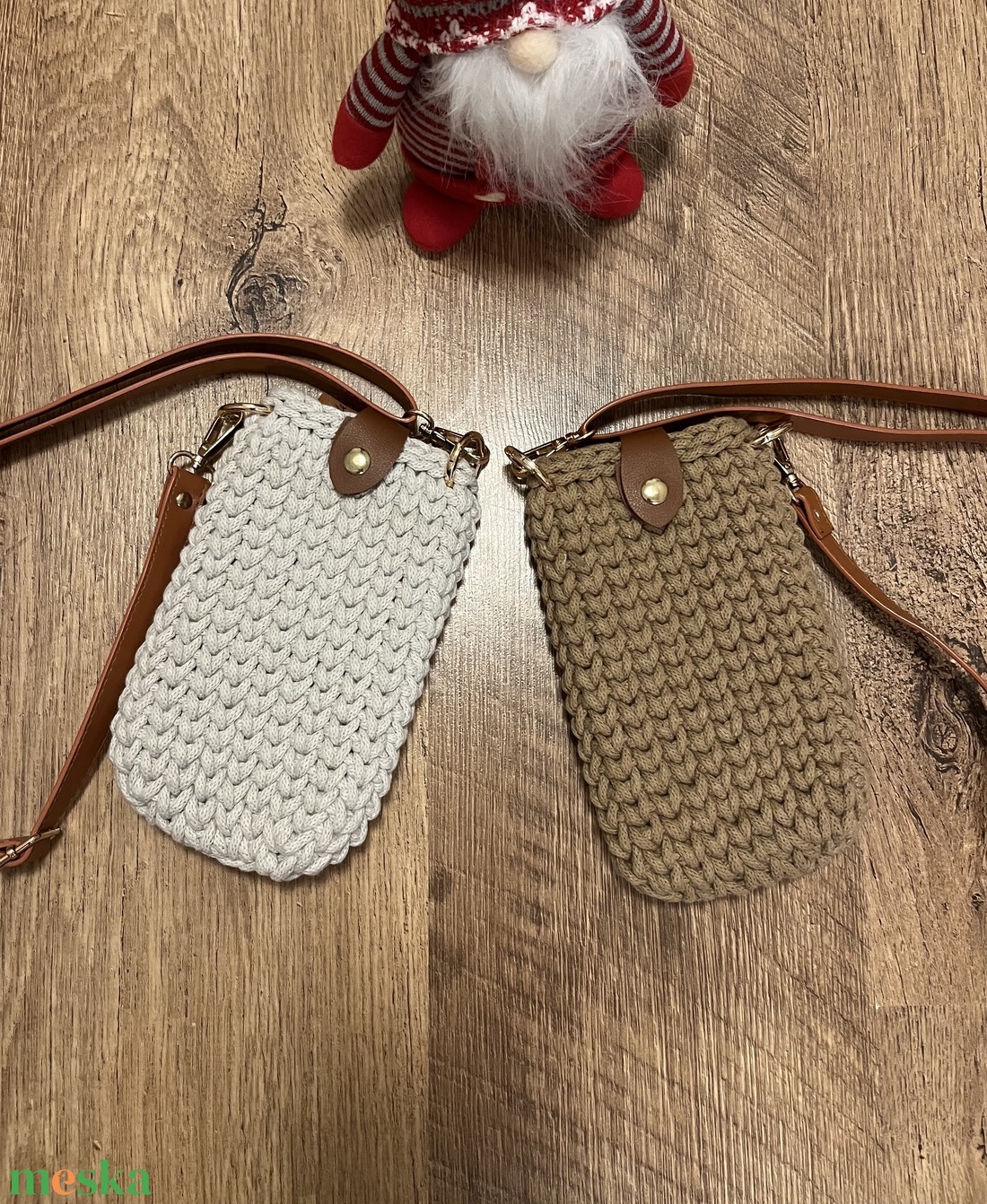 Horgolt  mobil tartó táska - táska & tok - kézitáska & válltáska - vállon átvethető táska - Meska.hu