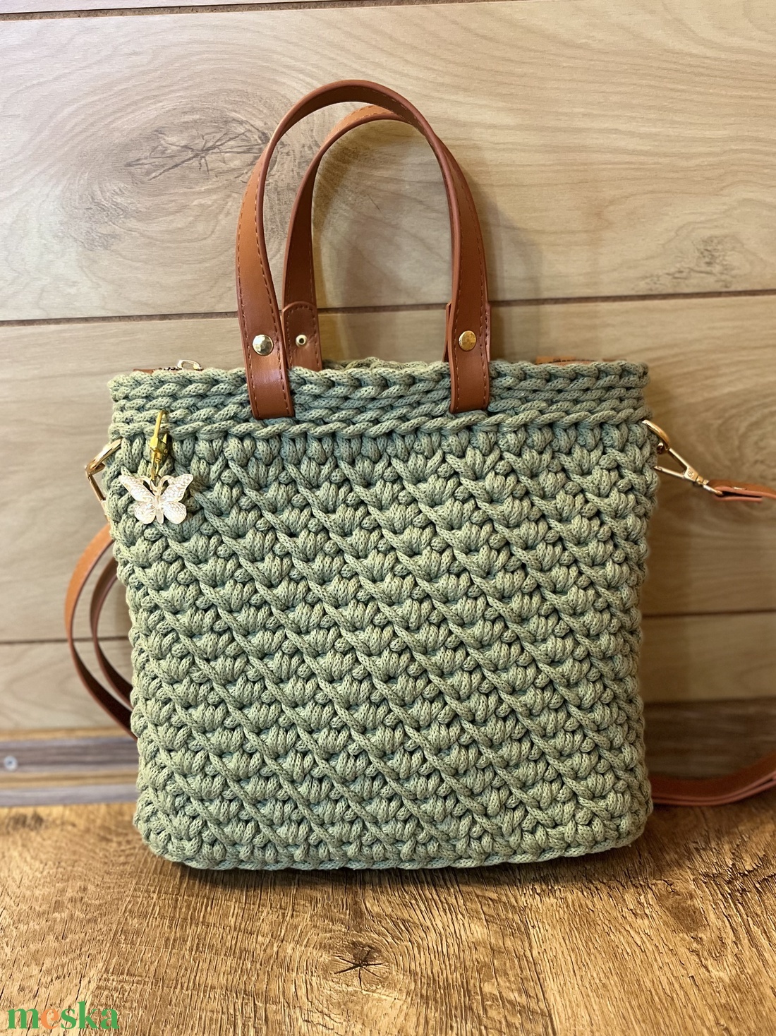 Horgolt kézi- és oldaltáska - táska & tok - kézitáska & válltáska - vállon átvethető táska - Meska.hu