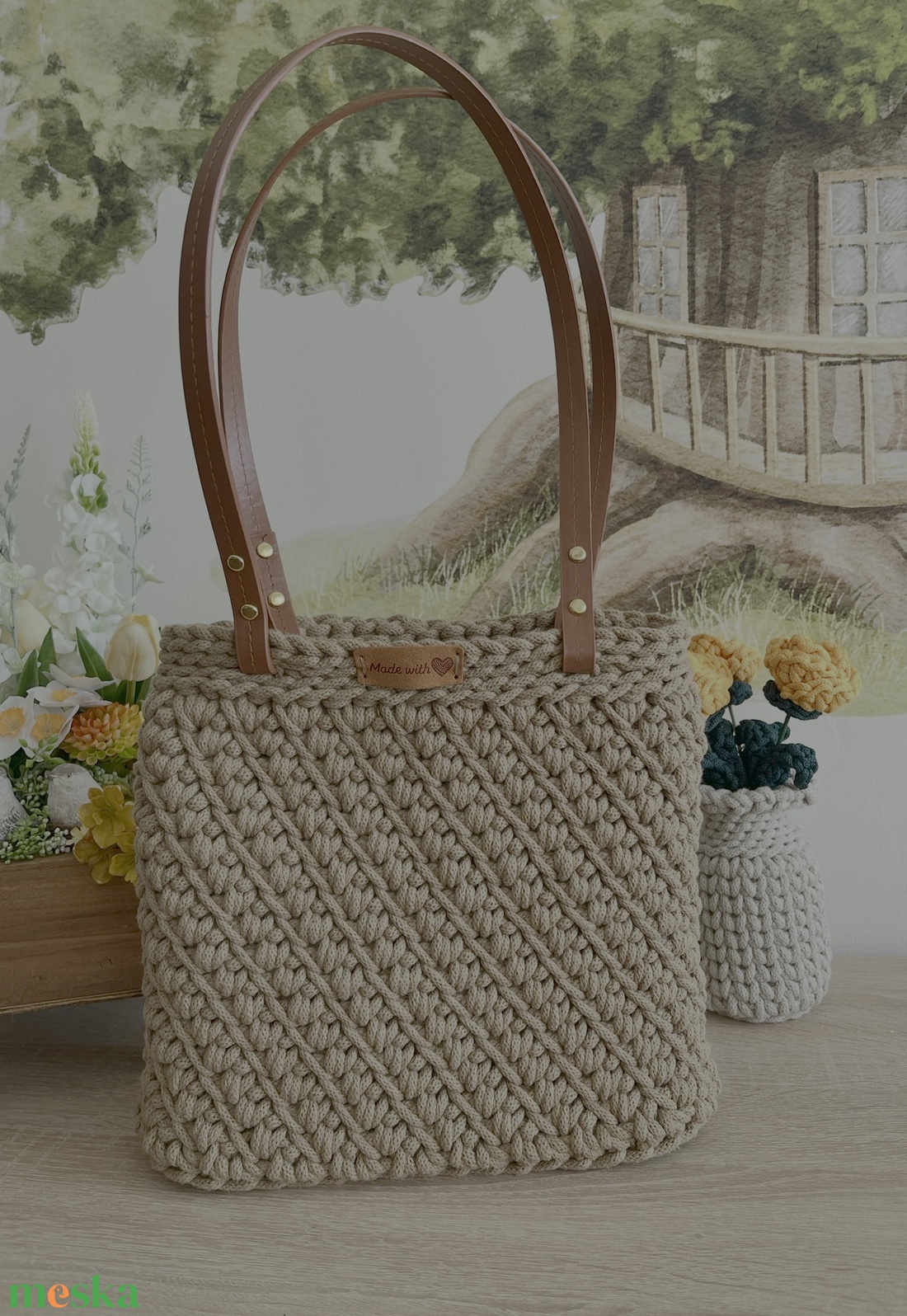 Horgolt válltáska cipzárral - táska & tok - kézitáska & válltáska - válltáska - Meska.hu