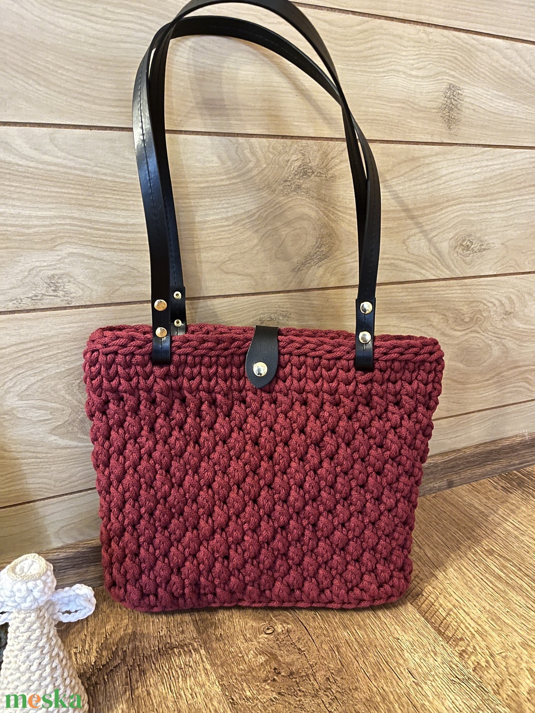 Horgolt válltáska - táska & tok - kézitáska & válltáska - vállon átvethető táska - Meska.hu
