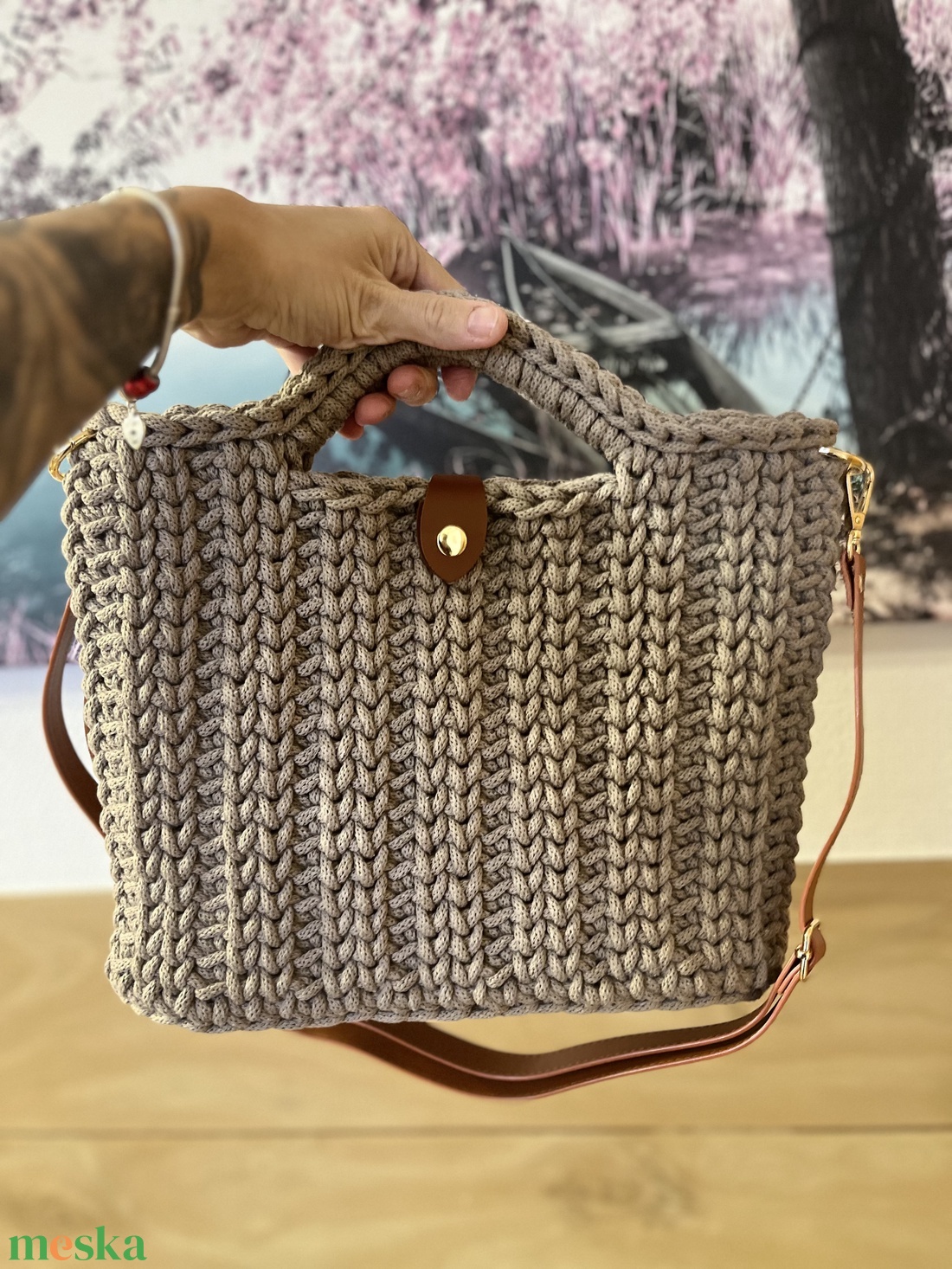 Horgolt kézi- és oldaltáska - táska & tok - kézitáska & válltáska - vállon átvethető táska - Meska.hu