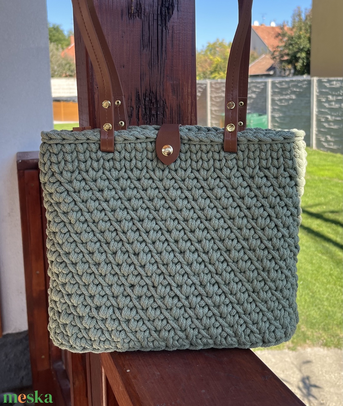 Horgolt válltáska - táska & tok - kézitáska & válltáska - vállon átvethető táska - Meska.hu