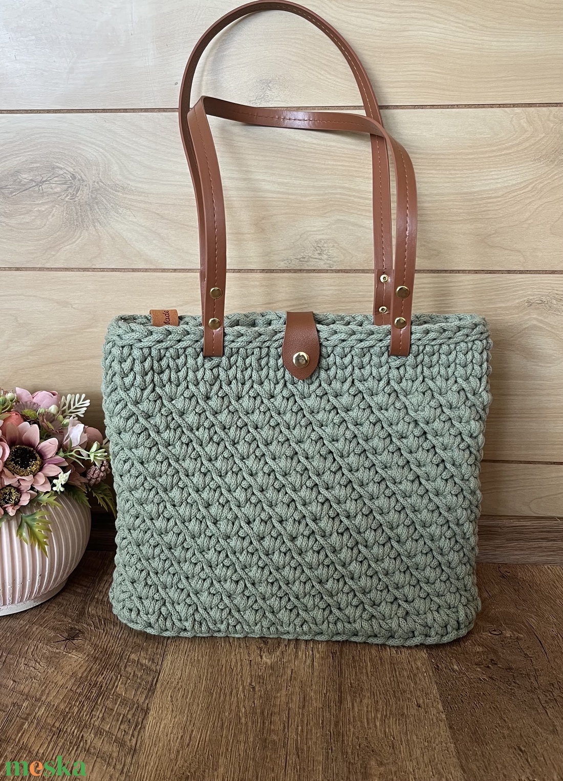 Horgolt válltáska - táska & tok - kézitáska & válltáska - vállon átvethető táska - Meska.hu