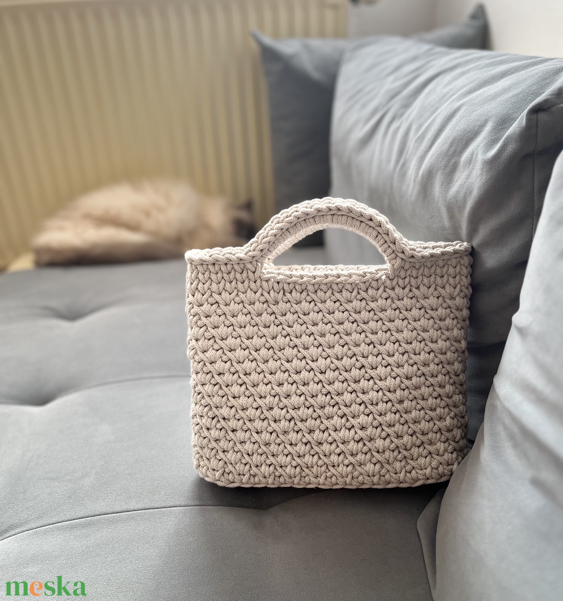 Horgolt kézitáska - táska & tok - kézitáska & válltáska - vállon átvethető táska - Meska.hu
