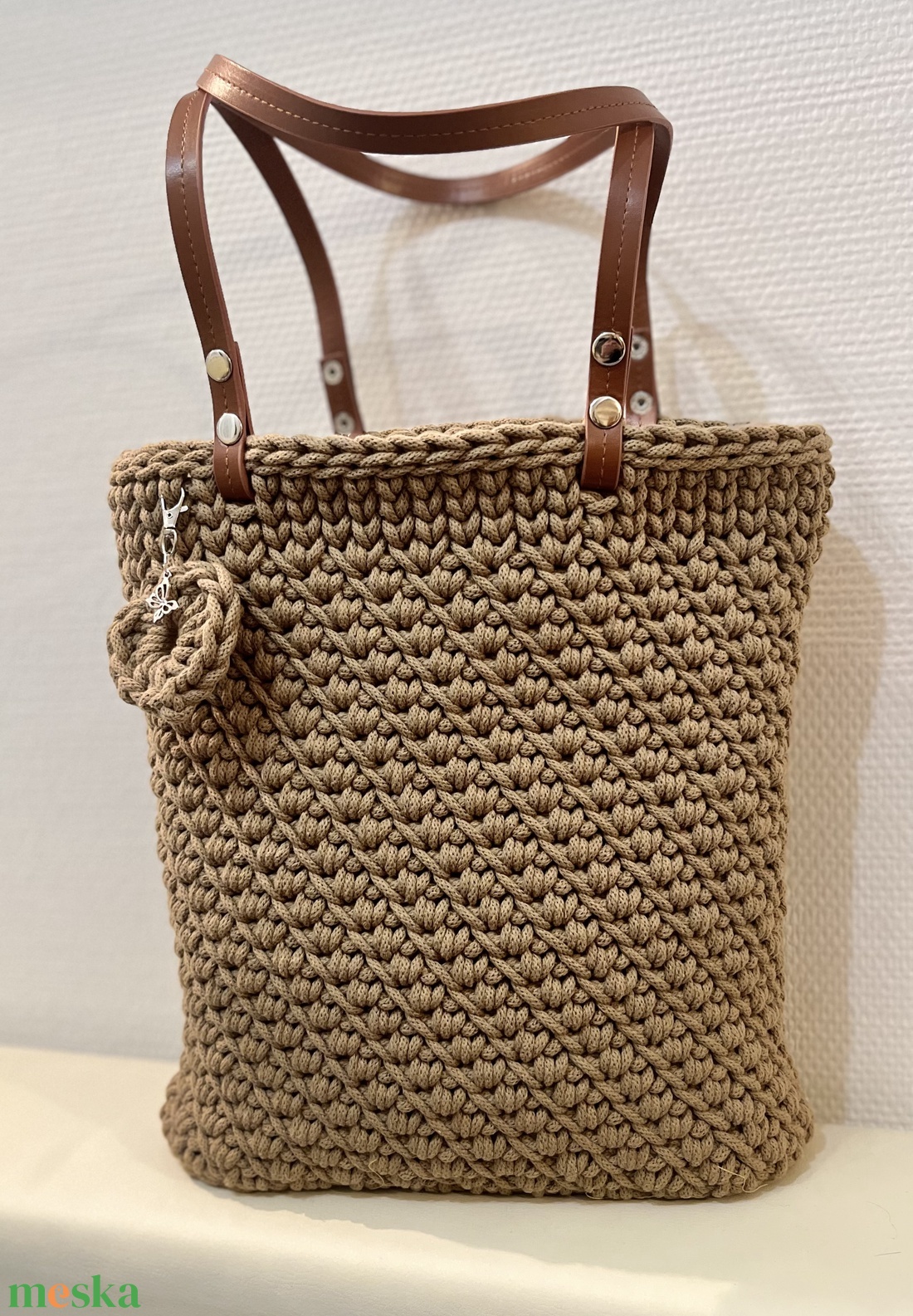 Horgolt pakolós válltáska cipzárral és béléssel - táska & tok - kézitáska & válltáska - válltáska - Meska.hu