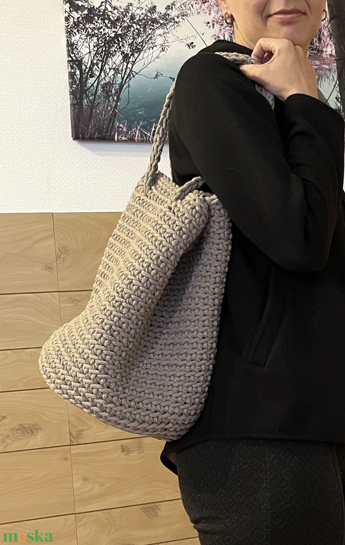 Horgolt batyus válltáska - táska & tok - kézitáska & válltáska - nagy pakolós táska - Meska.hu