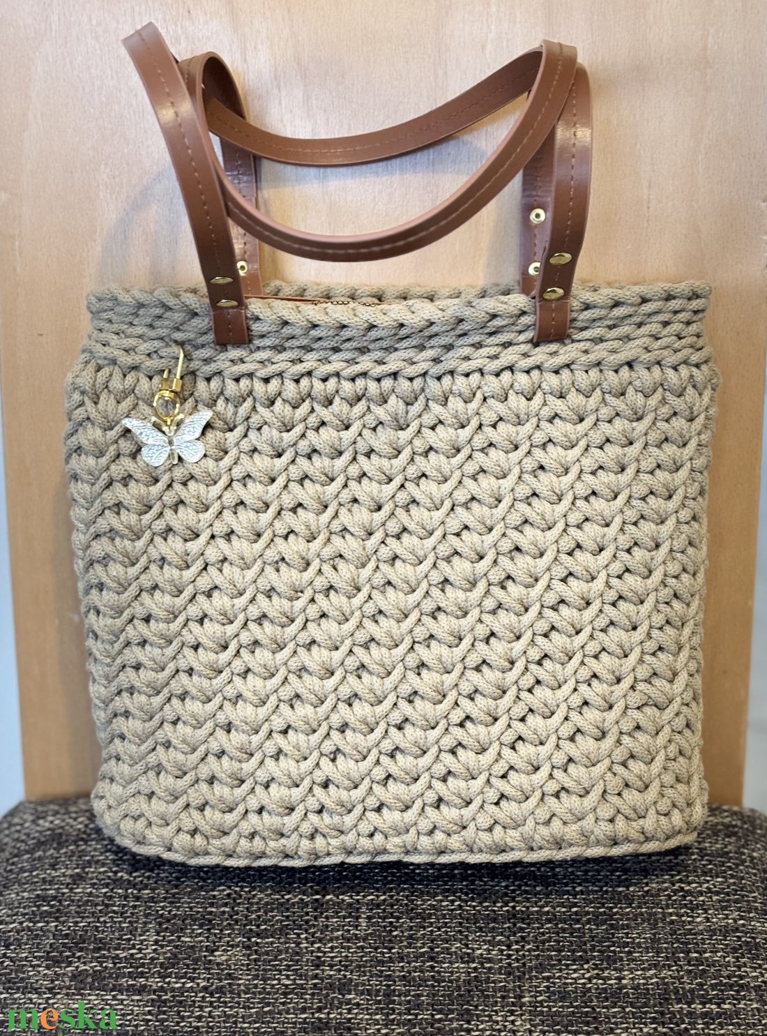 Horgolt válltáska cipzárral , béléssel  - táska & tok - kézitáska & válltáska - válltáska - Meska.hu