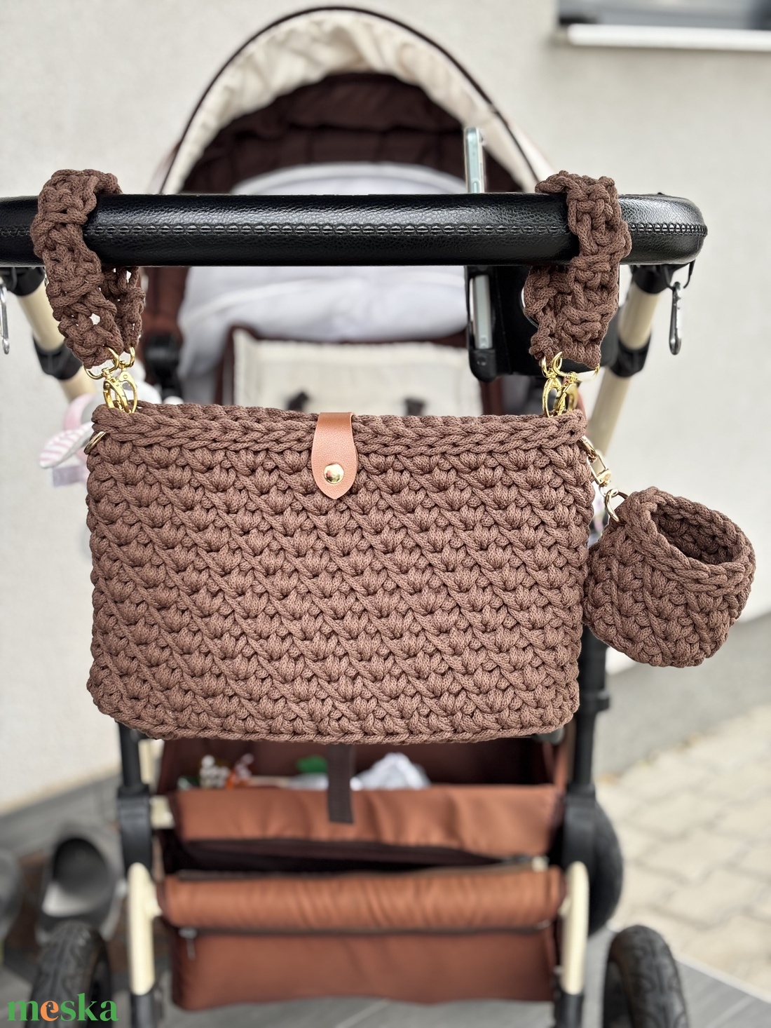 Babakocsi táska szett - baba - mama - pelenkázó, babafürdető kellékek - kismamatáska - Meska.hu