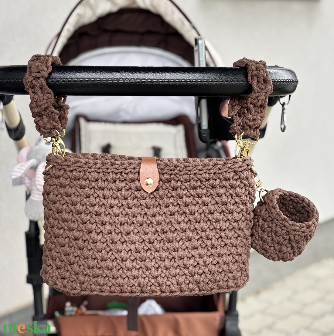 Babakocsi táska szett - baba - mama - pelenkázó, babafürdető kellékek - kismamatáska - Meska.hu