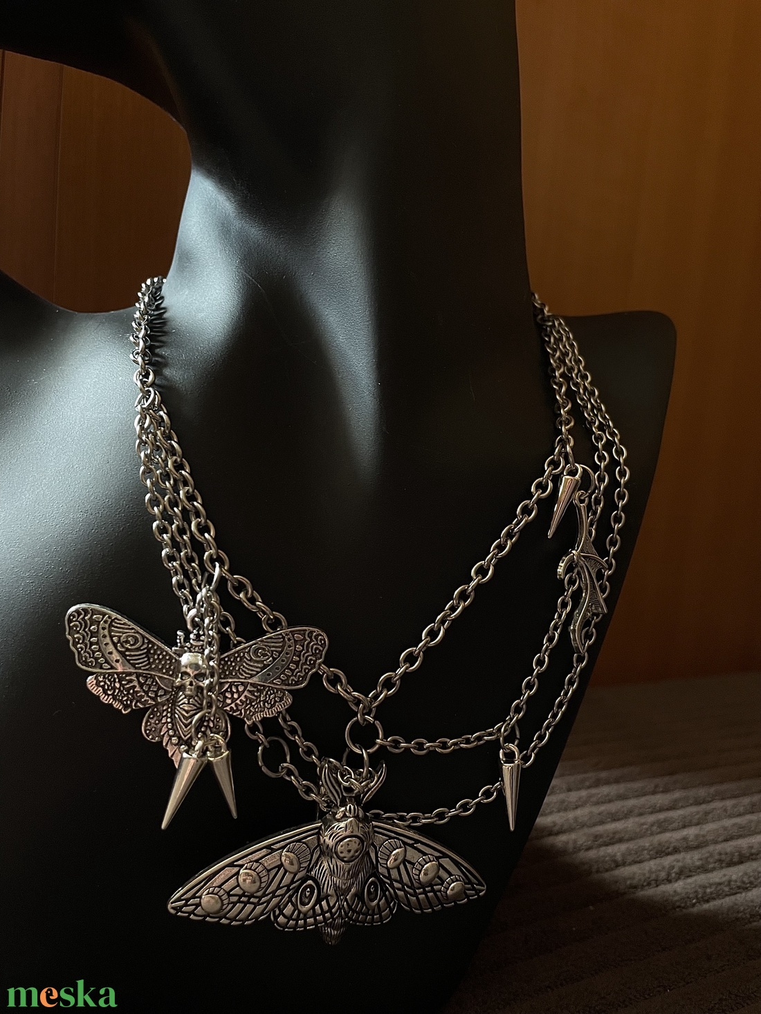 Egyedi több rétegű statement nyaklánc � Rozsdamentes acél, állítható - ékszer - ékszerszett - Meska.hu