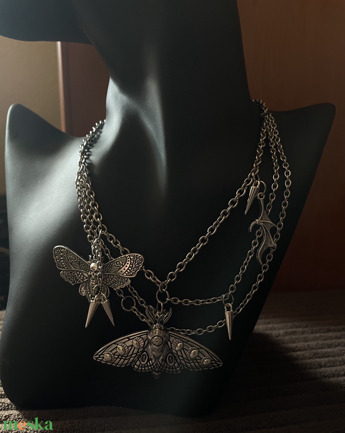 Egyedi több rétegű statement nyaklánc � Rozsdamentes acél, állítható - ékszer - ékszerszett - Meska.hu