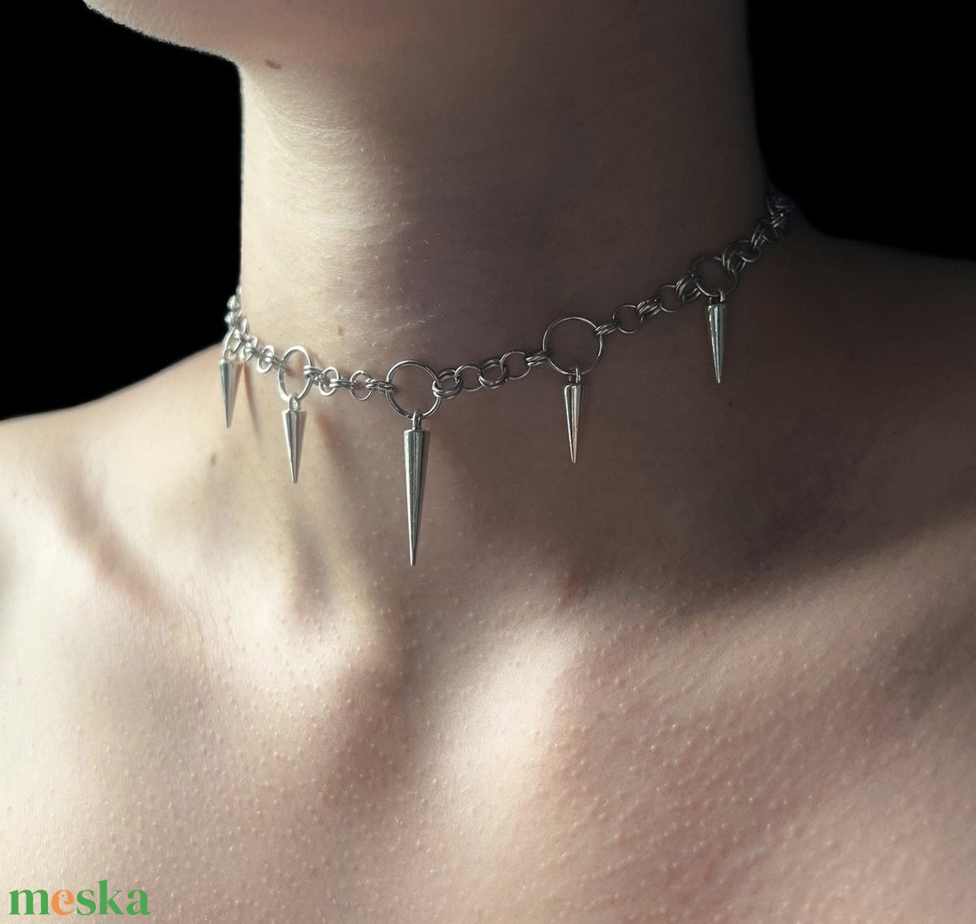 � Tüskés lánc nyaklánc � statement ékszer - ékszer - ékszerszett - Meska.hu