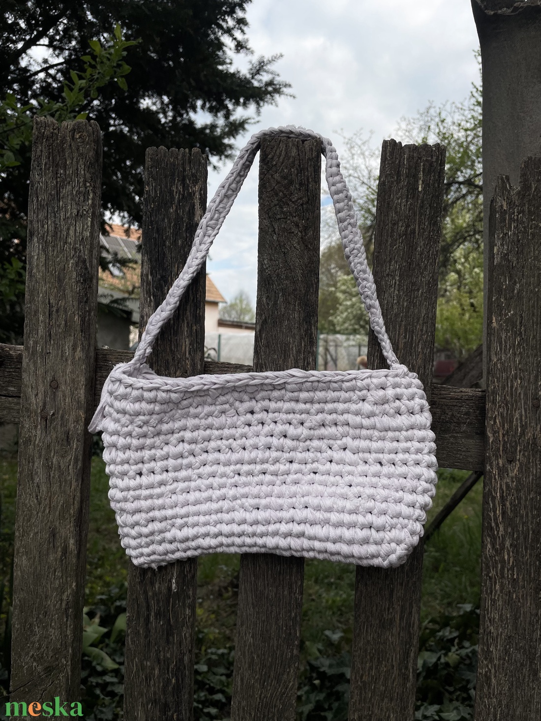 Egyedi, kézzel horgolt fehér táska - táska & tok - kézitáska & válltáska - alkalmi táska - Meska.hu