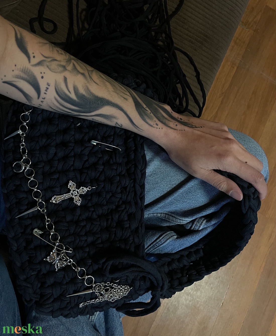 Egyedi, kézzel készült horgolt táska prémium minőségű pólófonálból. - táska & tok - kézitáska & válltáska - kézitáska - Meska.hu