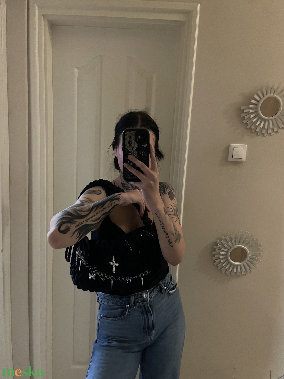 Egyedi, kézzel készült horgolt táska prémium minőségű pólófonálból. - táska & tok - kézitáska & válltáska - kézitáska - Meska.hu