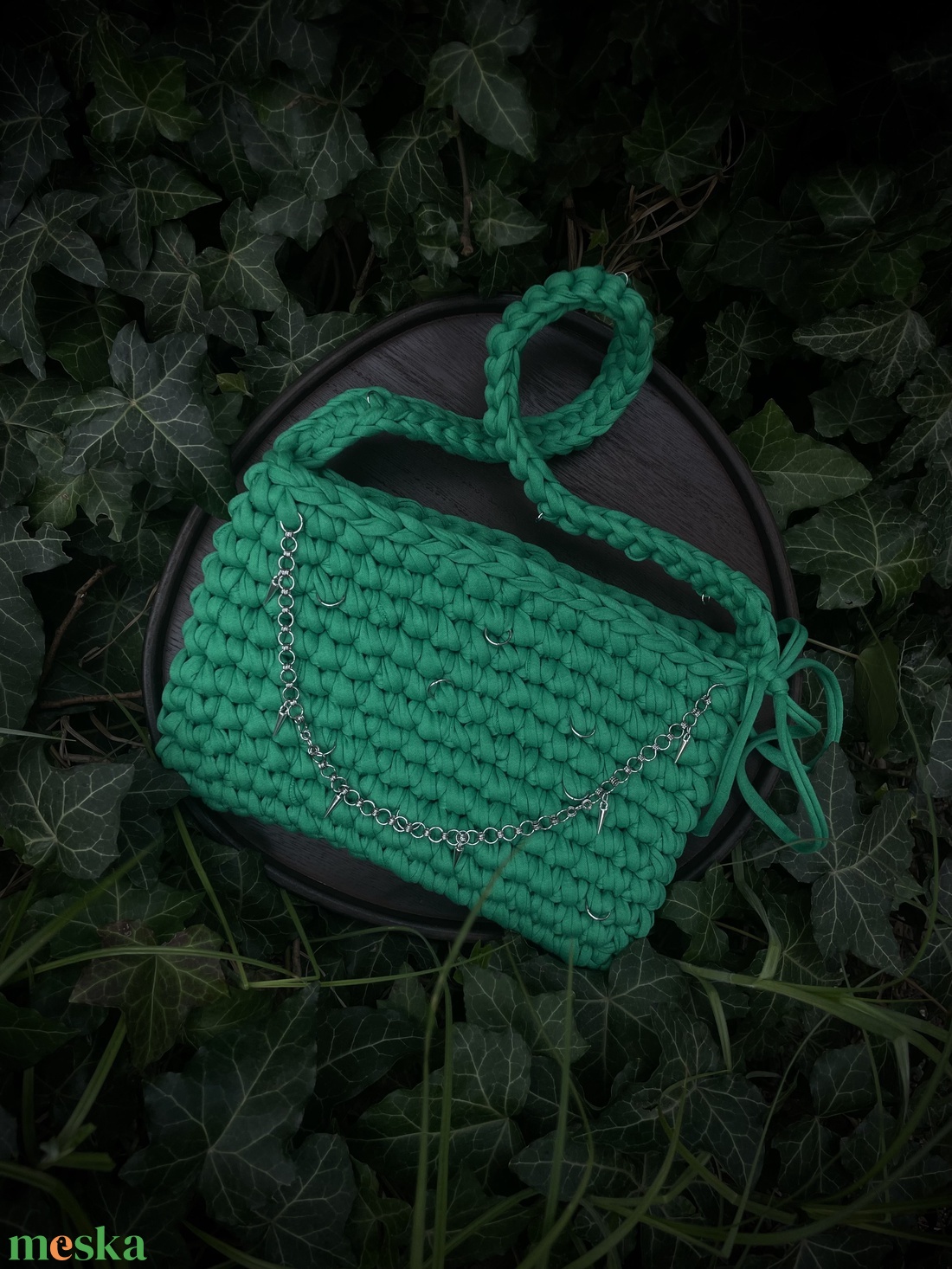 Kézzel készült, karakteres zöld táska  - táska & tok - kézitáska & válltáska - kézitáska - Meska.hu