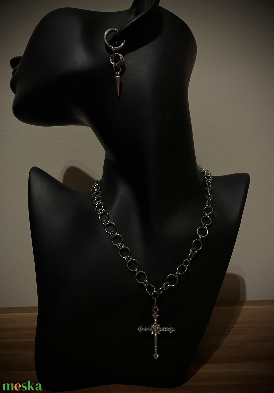 Rozsdamentes acél nyaklánc szett � kereszt medállal - ékszer - ékszerszett - Meska.hu