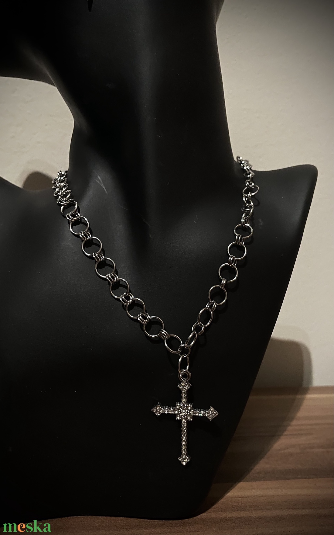 Rozsdamentes acél nyaklánc szett � kereszt medállal - ékszer - ékszerszett - Meska.hu
