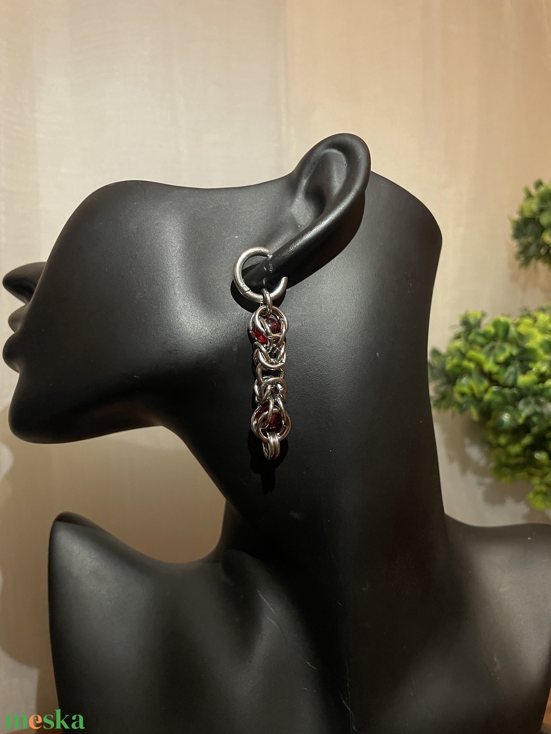 Chainmail teknikával Készített egyedi fülbevaló  - ékszer - fülbevaló - fülékszer - Meska.hu