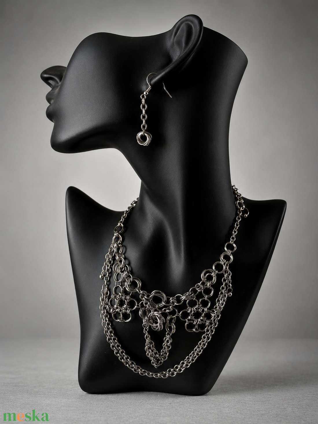     Kézzel készített Chainmail nyaklánc szett - ékszer - ékszerszett - Meska.hu
