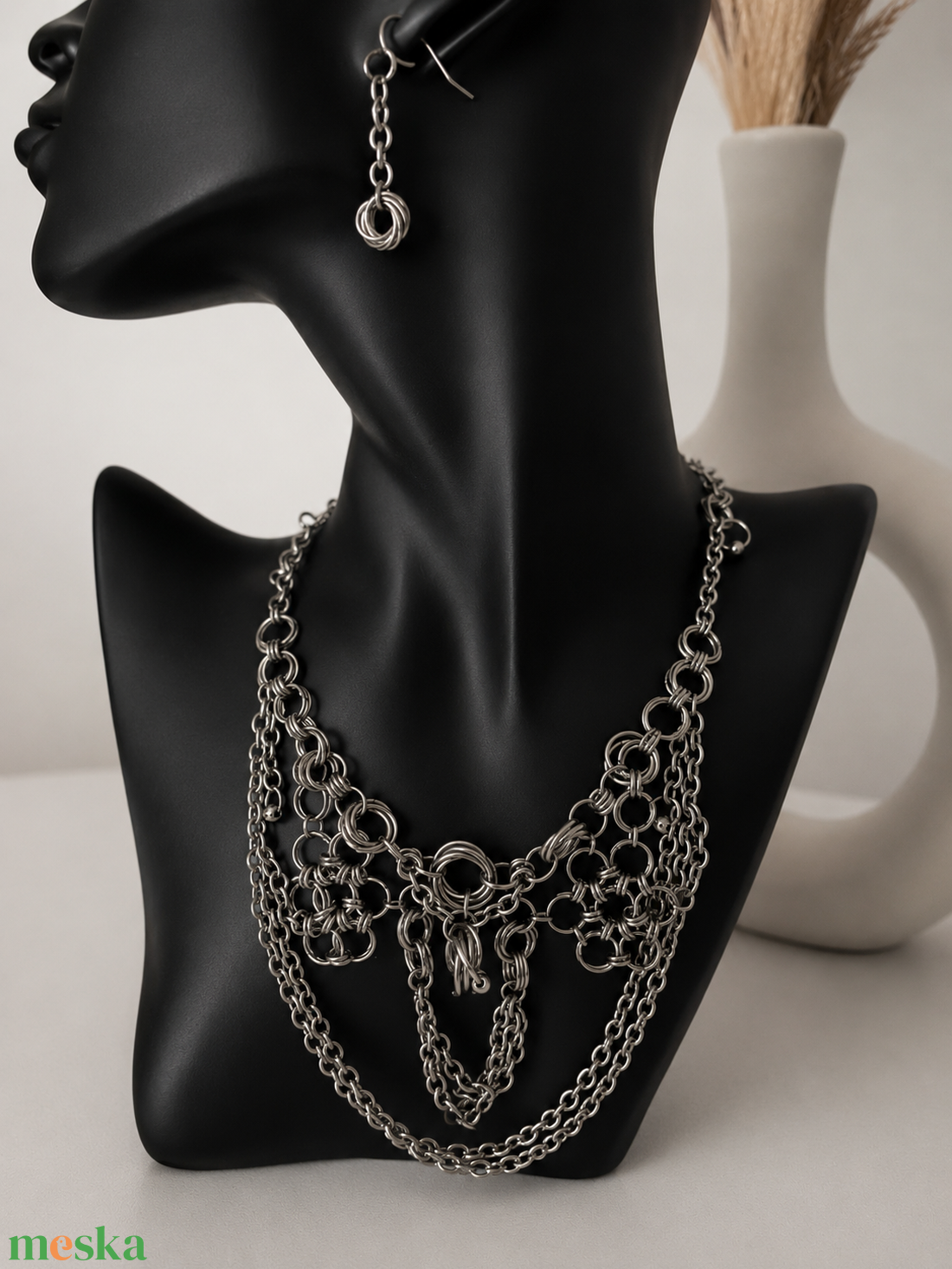     Kézzel készített Chainmail nyaklánc szett - ékszer - ékszerszett - Meska.hu