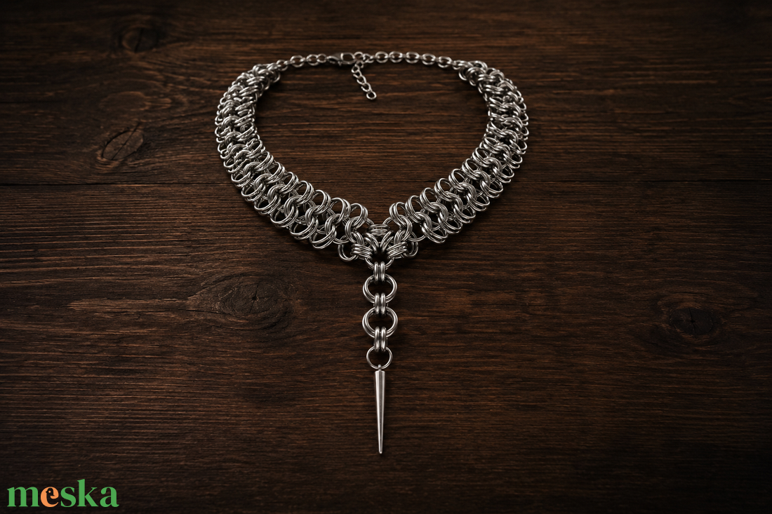 Chainmail Spike � rozsdamentes acél choker nyaklánc - ékszer - ékszerszett - Meska.hu