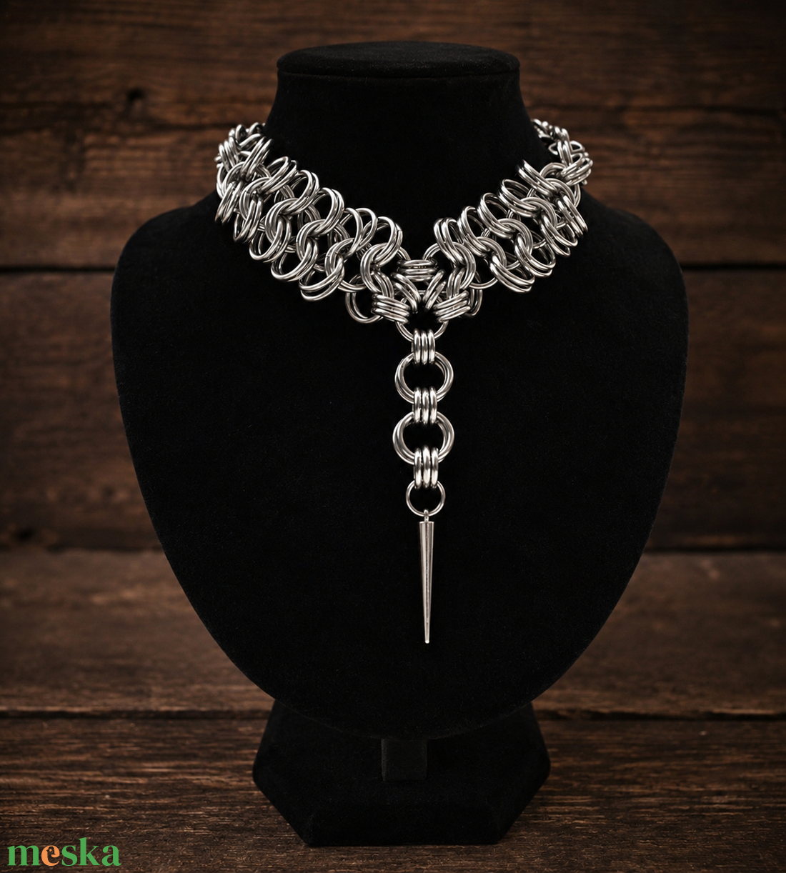 Chainmail Spike � rozsdamentes acél choker nyaklánc - ékszer - ékszerszett - Meska.hu