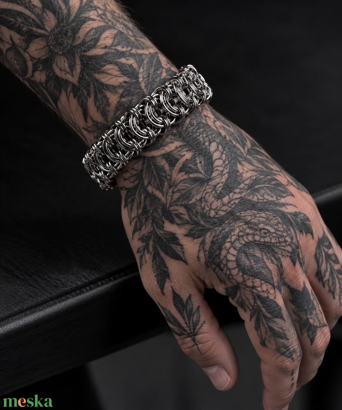 Rozsdamentes acél Byzantine karkötő � Gothic Chainmail férfi és női karkötő - ékszer - ékszerszett - Meska.hu