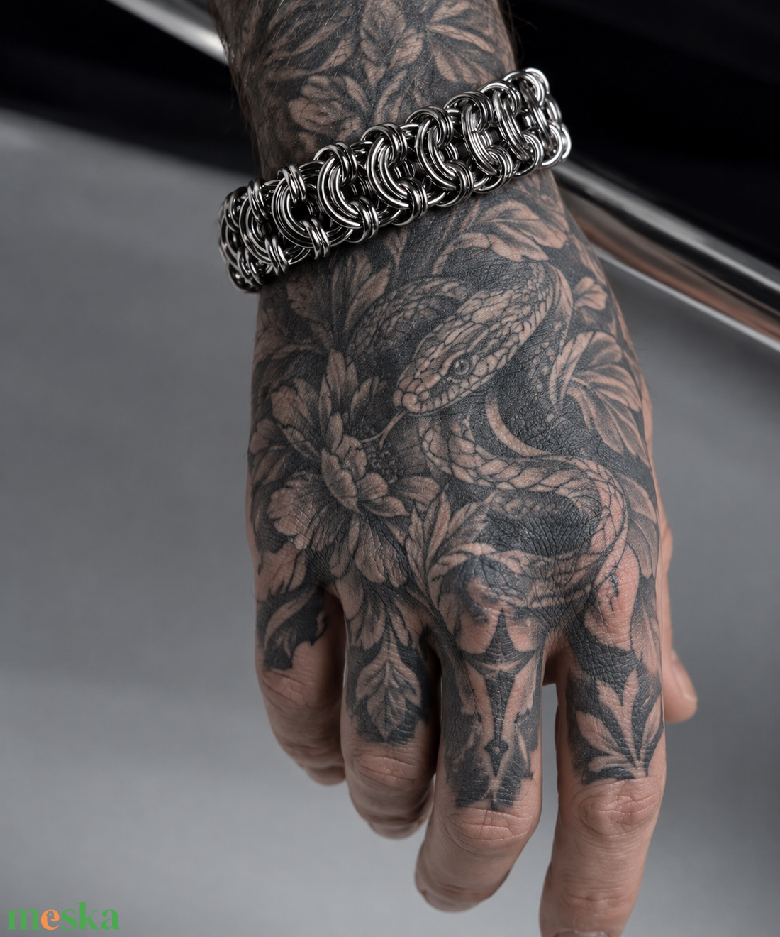 Rozsdamentes acél Byzantine karkötő � Gothic Chainmail férfi és női karkötő - ékszer - ékszerszett - Meska.hu