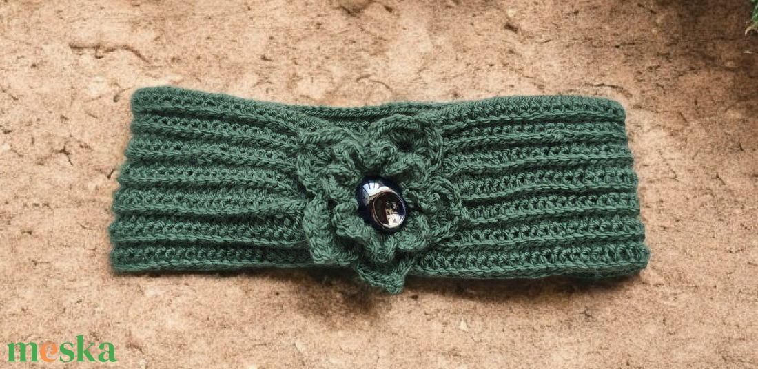 Horgolt  fejpánt  - ruha & divat - sál, sapka, kendő - fejpánt - Meska.hu