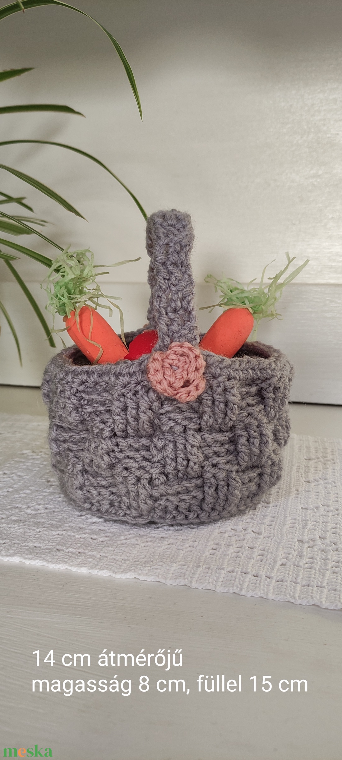 Horgolt nyuszi kosár  - táska & tok - kosár - Meska.hu