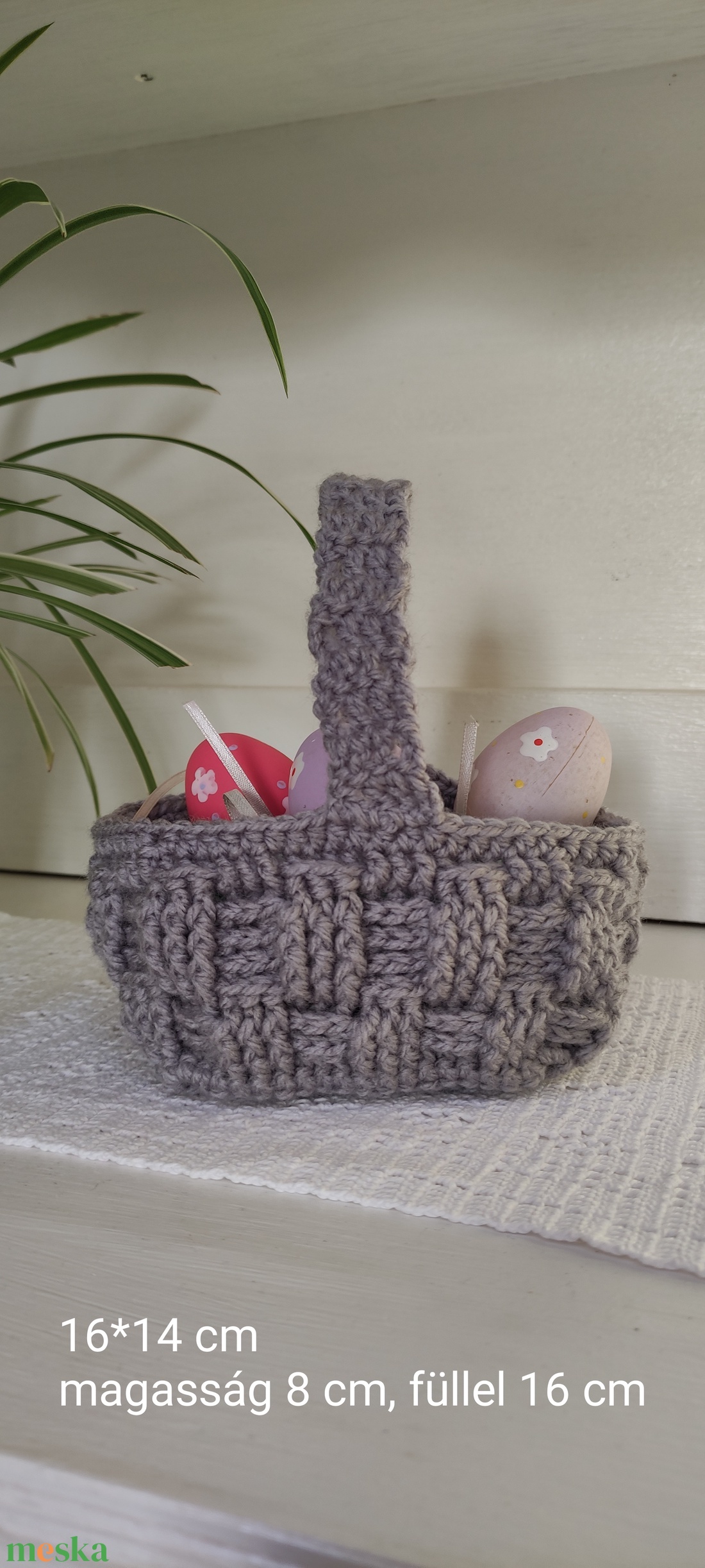 Horgolt nyuszi kosár  - táska & tok - kosár - Meska.hu