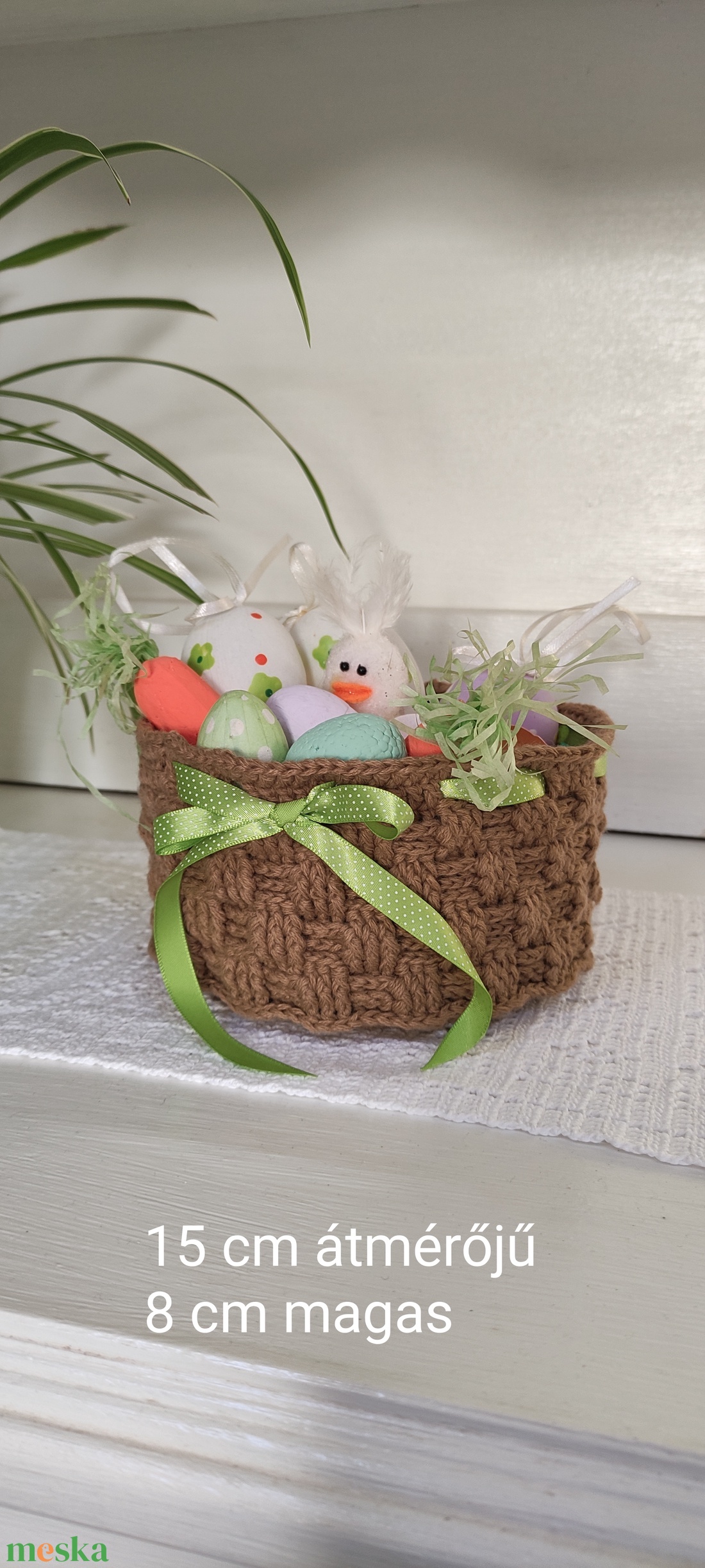 Horgolt nyuszi kosár  - táska & tok - kosár - Meska.hu