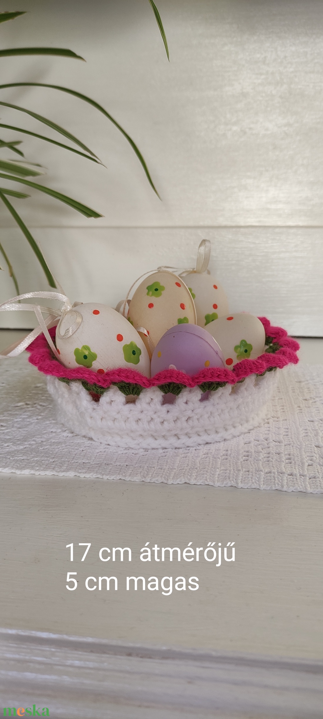Horgolt nyuszi kosár  - táska & tok - kosár - Meska.hu