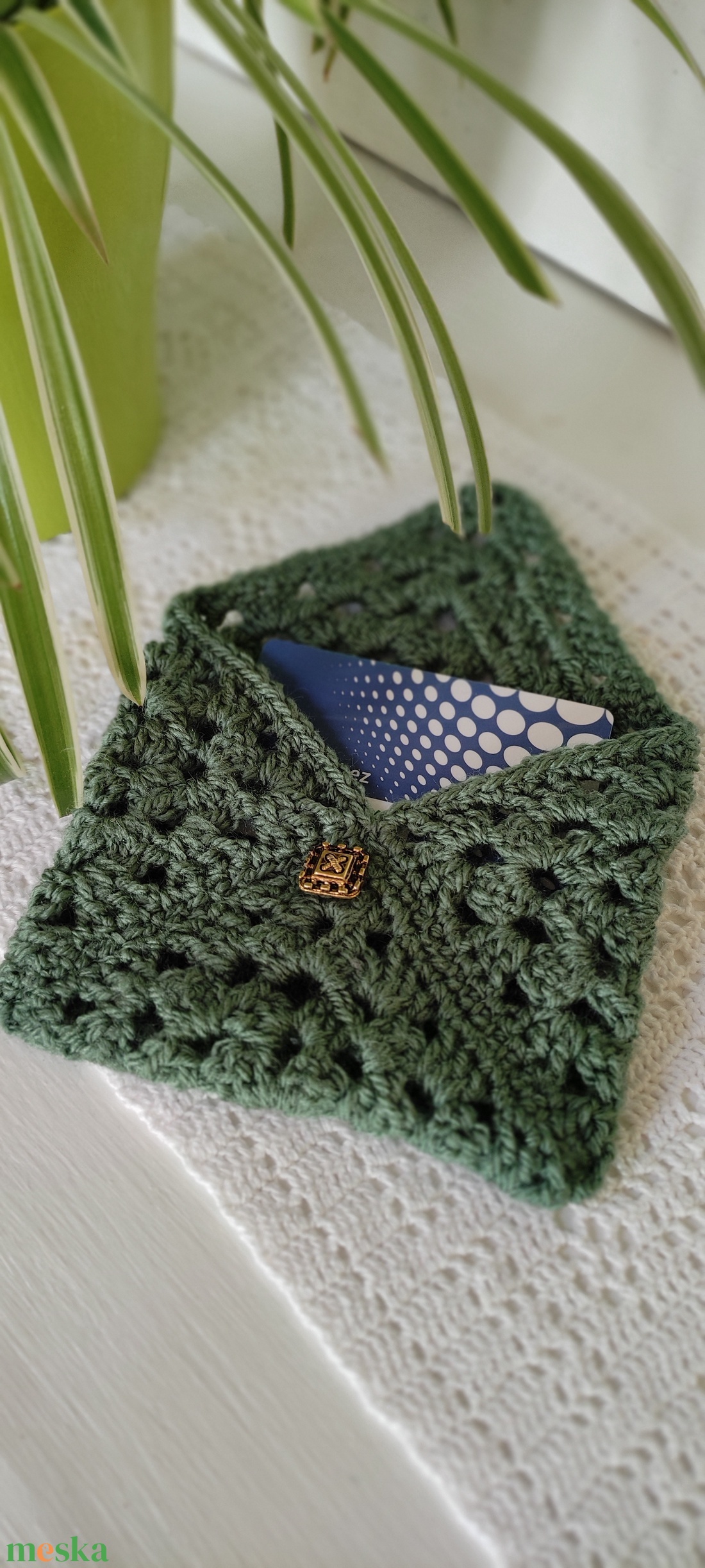 Kicsi zöld bármitartó - táska & tok - pénztárca & más tok - kártyatartó & irattartó - Meska.hu