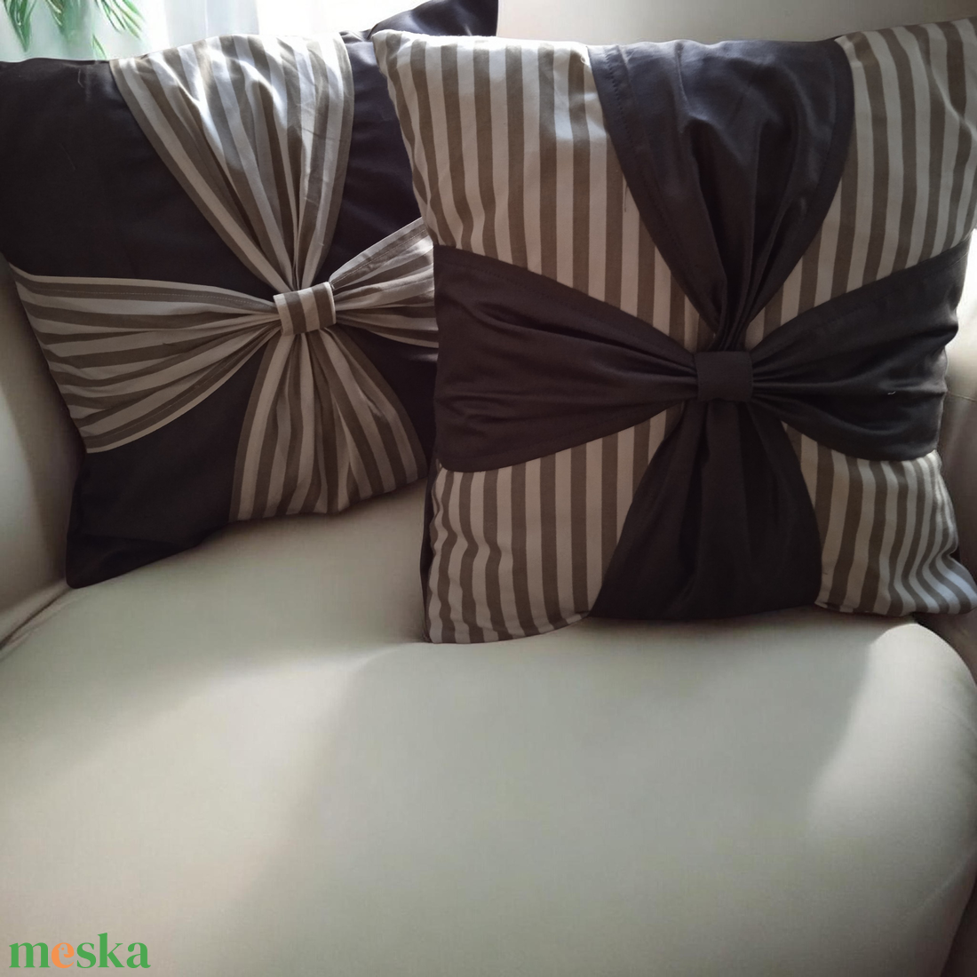 Romantikus sötétszürke díszpárna huzat  - otthon & életmód - lakástextil - párna & párnahuzat - díszpárnahuzat - Meska.hu