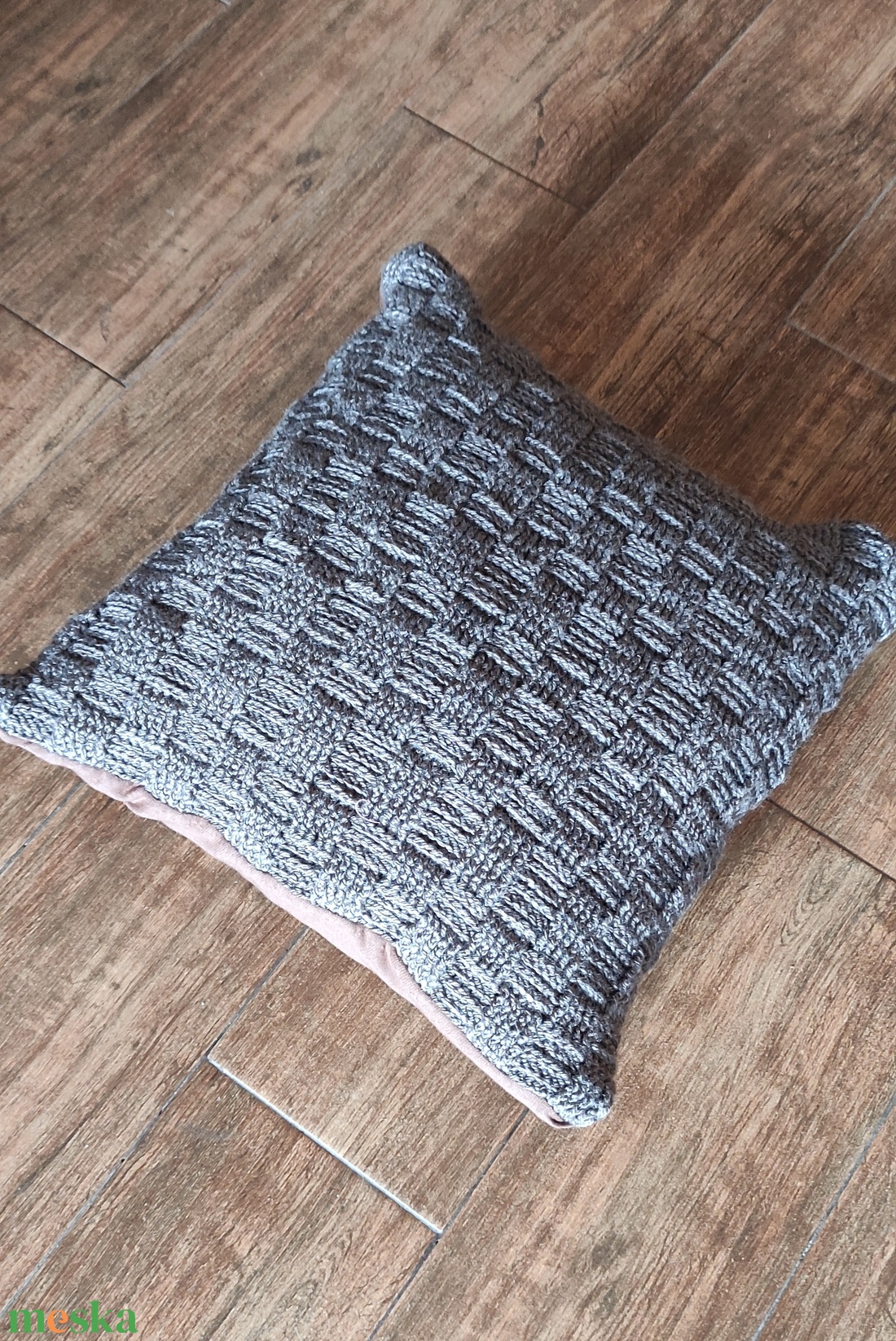 Kézzel horgolt díszpárna huzat barna színben - otthon & életmód - lakástextil - párna & párnahuzat - díszpárnahuzat - Meska.hu